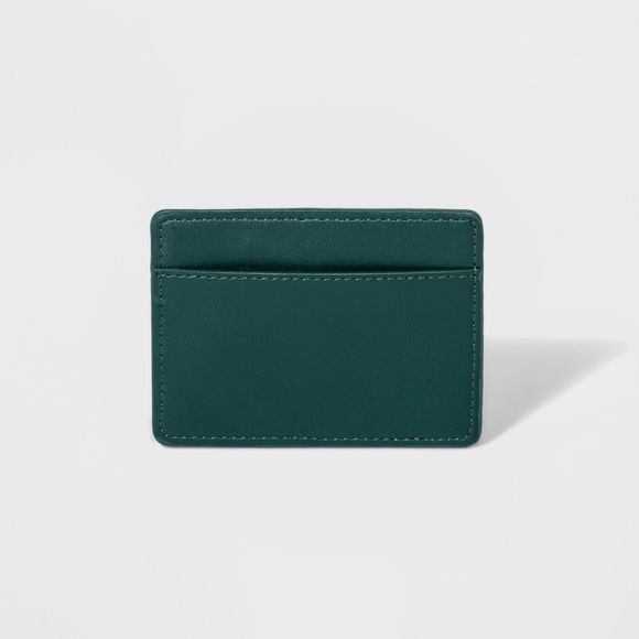 New England Card ID Case in Forest Green Vegan Leather - Picture 2 of 2
